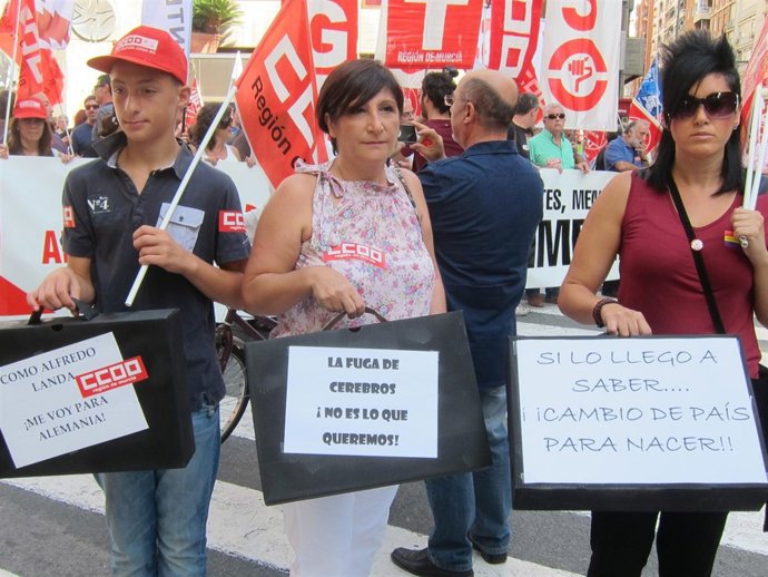 Manifestantes en Murcia