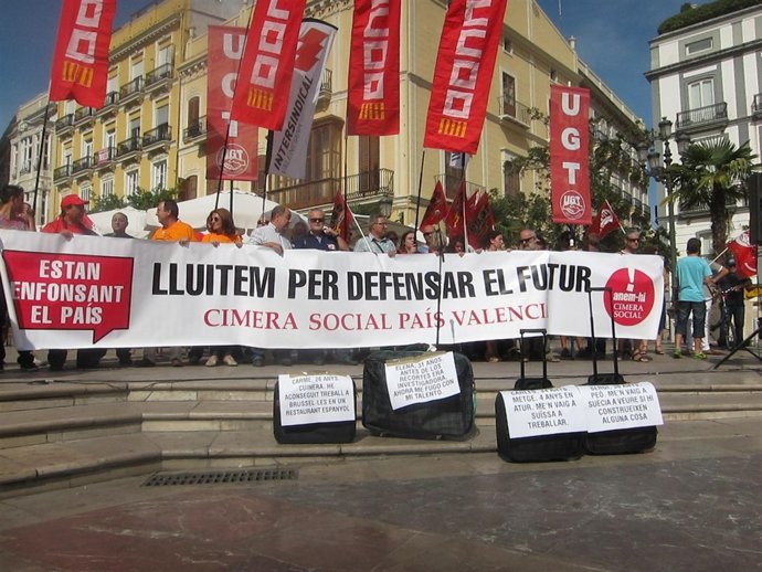 Concentración De La Cimera Social En Valencia