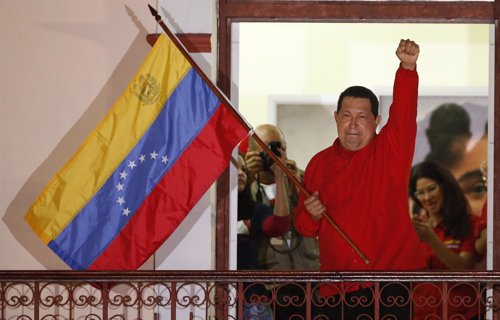 Presidente de Venezuela, Hugo Chávez, tras ganar las elecciones presidenciales