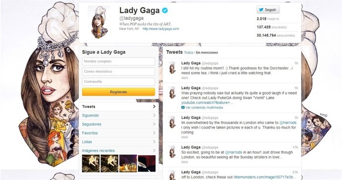Lady Gaga en Twitter
