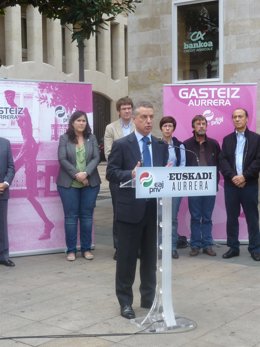 Iñigo Urkullu (PNV) en un acto de campaña.