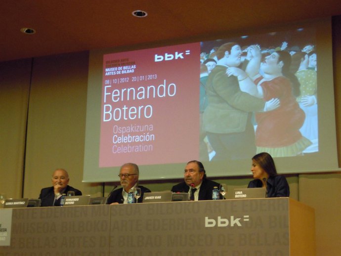 El artista colombiano en la presentación de su exposición