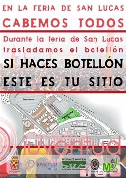 Cartel Sobre La Zona Limitada Para Hacer Botellón En La Feria San Lucas 2012.