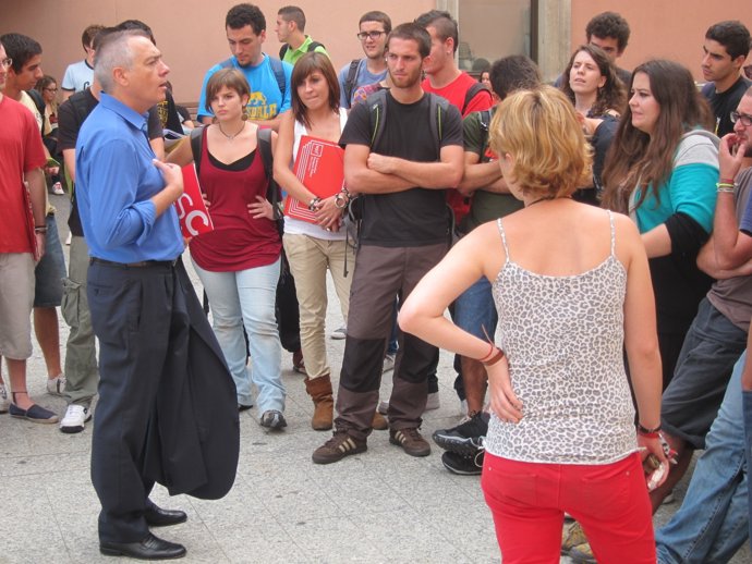 Pere Navarro (PSC), en un acto en la UPF 