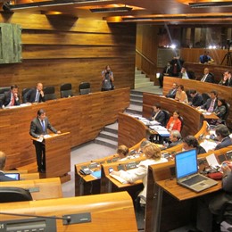 Javier Fernández en un momento de sus intervenciones en el Debate de Orientación