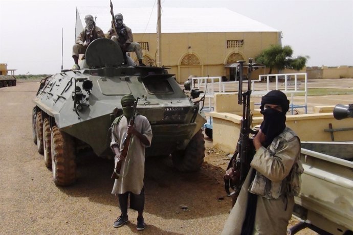 Milicianos islamistas en una ciudad del norte de Malí
