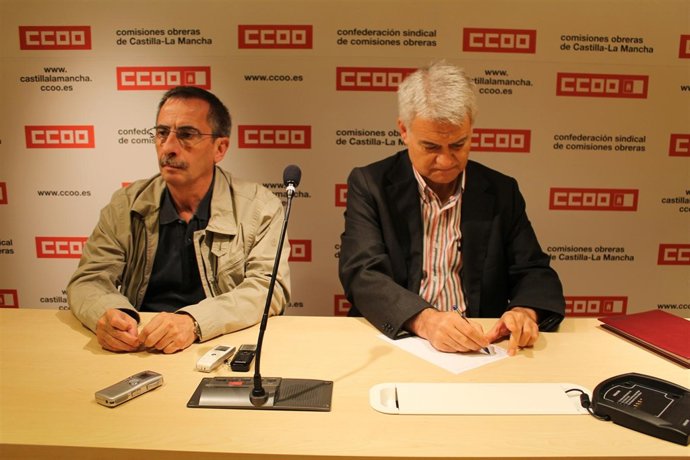 Jose luis Gil ( secretarío general de C.C.O.O) y Ramón Gorríz (secretarío confe)