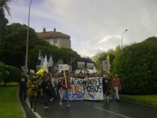 Manifestación de estudiantes por las calles de Santiago