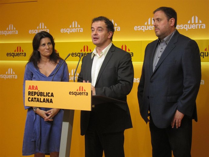 La abogada Gemma Calvet, Alfred Bosch y Oriol Junqueras