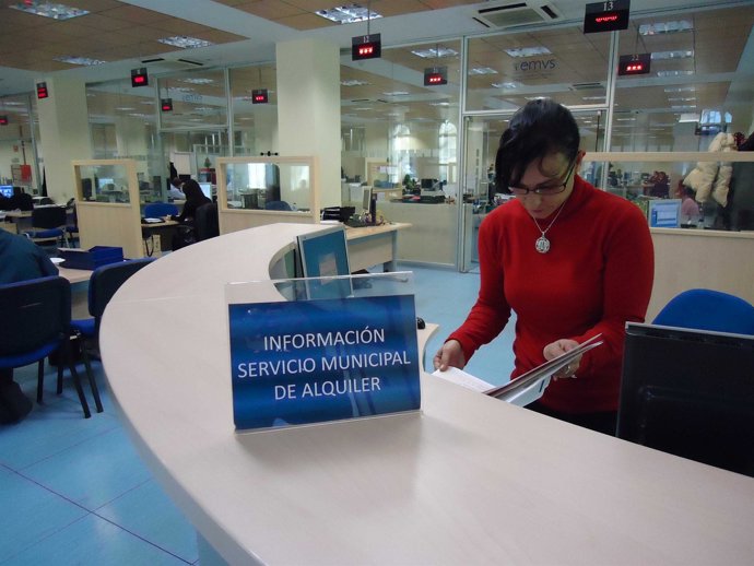 Mostrador de información del servicio municipal de alquiler