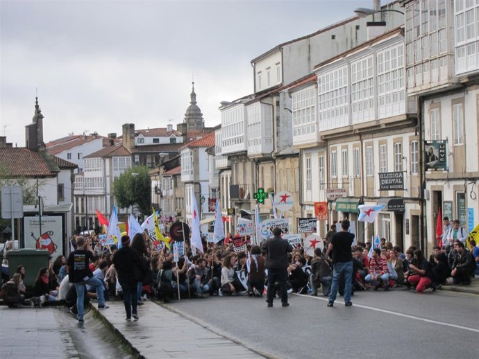 Imagen de la manifestación de estudiantes en las calles de Santiago