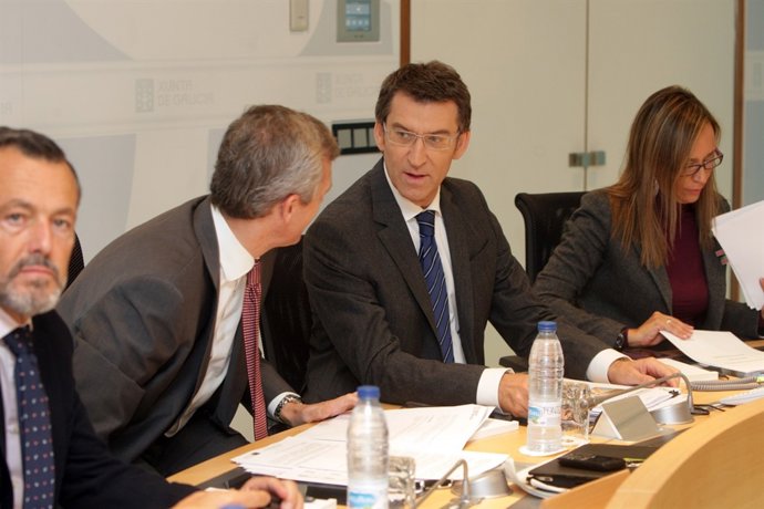 El Presidente de la Xunta, Alberto Núñez Feijóo, en el Consello