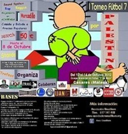 Cartel del I Mundialito Antirracista de Fútbol 7 por Palestina