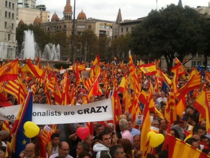 Concentración antiindependentista en Catalunya