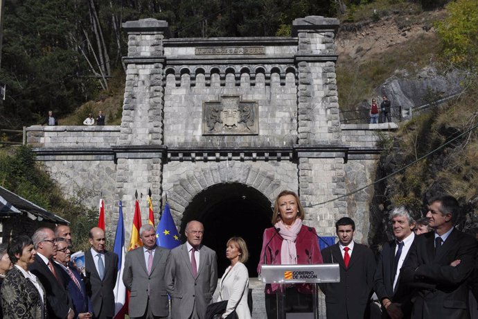 Acto del centenario de la perforación del túnel ferroviario del Canfranc
