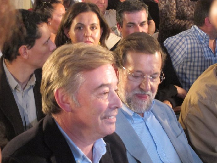 Rajoy y Barreiro en un mitin en Lugo