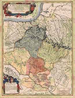 Mapa de 1690 del Reino de Navarra que será expuesto en Madrid.
