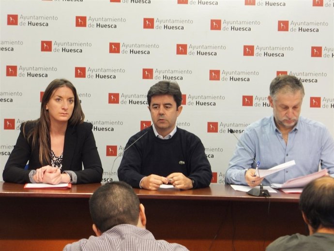 Concejales del PSOE durante la rueda de prensa