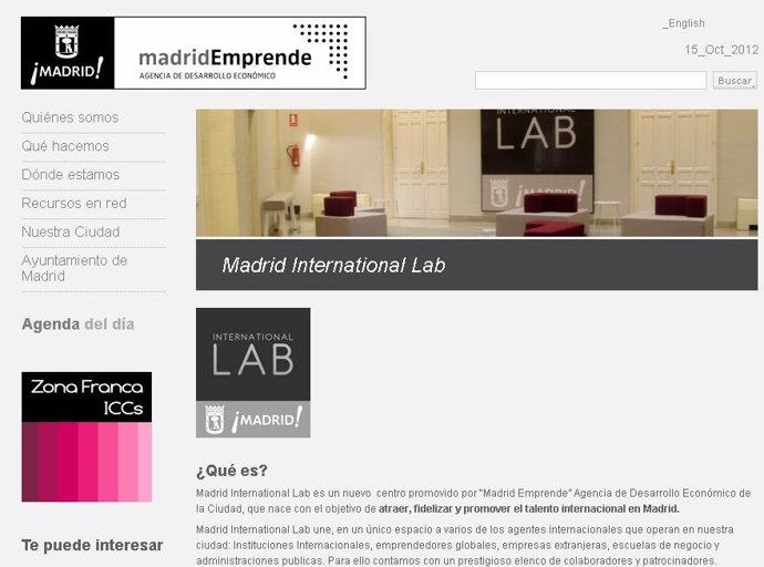 Página web de Madrid International Lab 