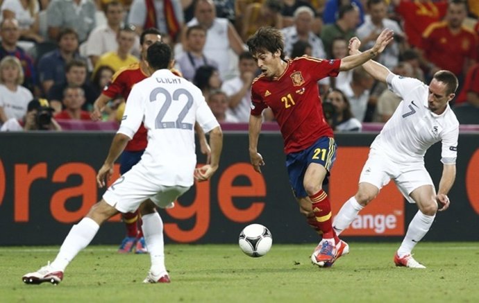 Silva, Clichy y Ribéry, España-Francia Euro 2012