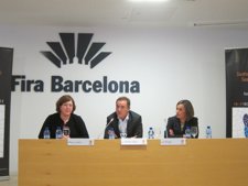 Mary Larkin, Antoni Valls y Liz Plizga, en la presentación del salón Seafood