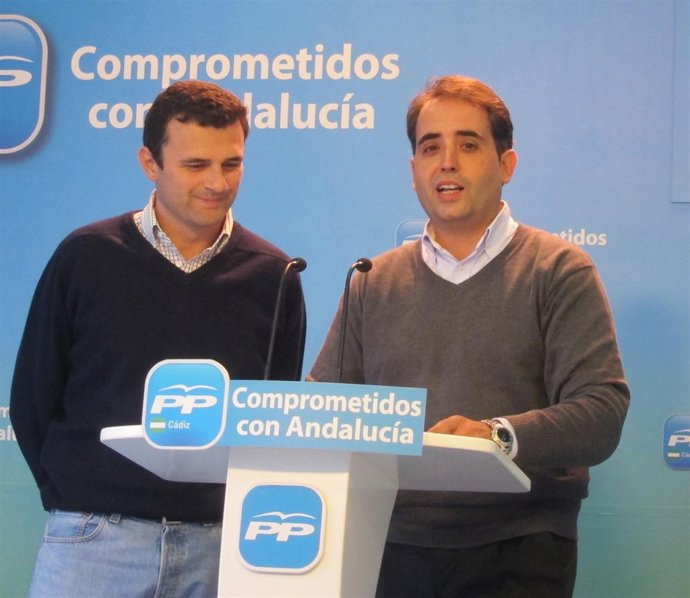 Antonio Saldaña, secretario general del PP de Cádiz, en rueda de prensa