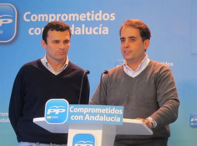 Antonio Saldaña, secretario general del PP de Cádiz, en rueda de prensa