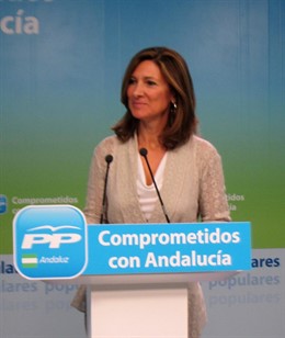 Alicia Martínez, del PP-A, hoy en rueda de prensa