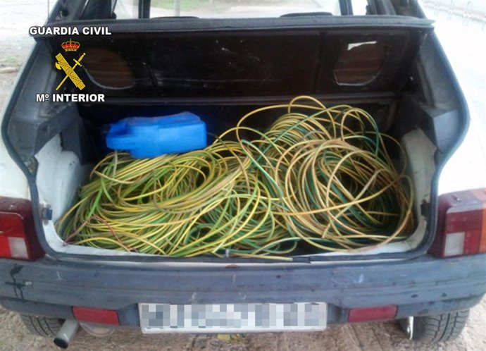 Parte del cobre sustraído