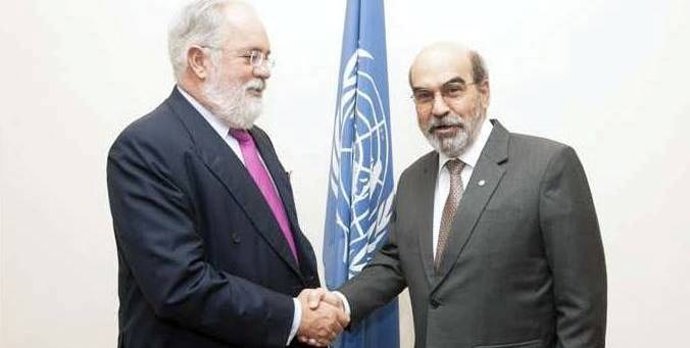 Miguel Arias Cañete con el director general de la FAO, Graciano Da Silva