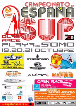 Cartel del Campeonato de España de surf a remo
