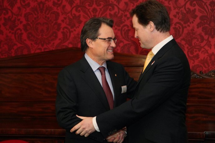 Artur Mas Y Nick Clegg en un encuentro de enero