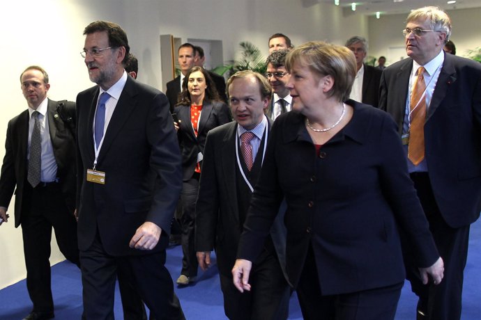 Mariano Rajoy Y Angela Merkel