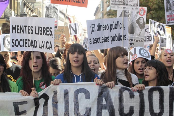 Manifestación de estudiantes en Madrid
