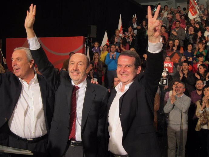 Vázquez, Rubalcaba y Caballero en Vigo