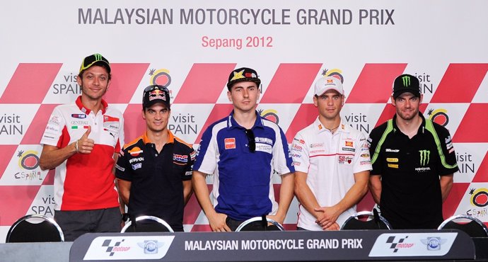 Rossi, Pedrosa, Lorenzo, Bautista, Crutchlow en Malasia de MotoGP