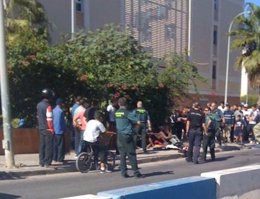 Imagen de la avalancha en Melilla