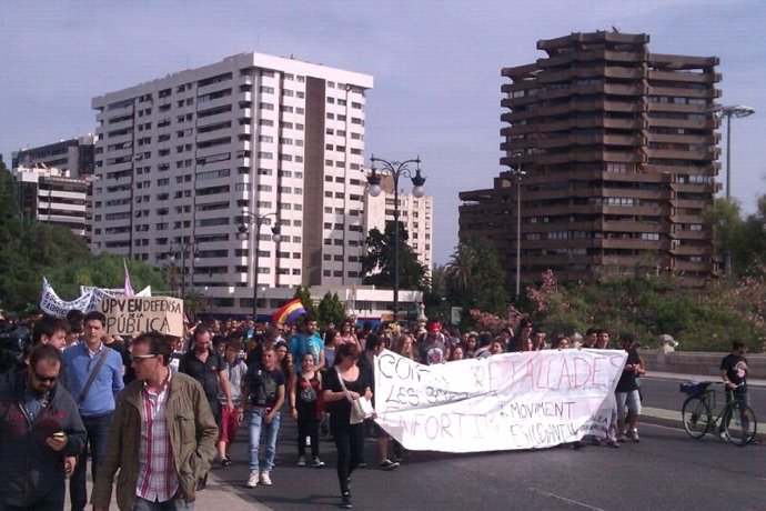 Manifestación Estudiantil En Valencia