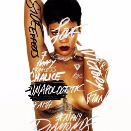 Rihanna para la portada de su disco 'Unapologetic'