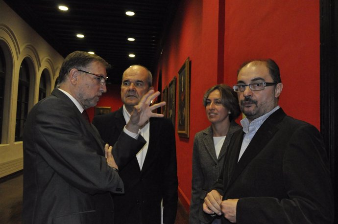 Manuel Chaves, Marcelino Iglesias, Javier Lambán y Eva Sáenz, del PSOE.