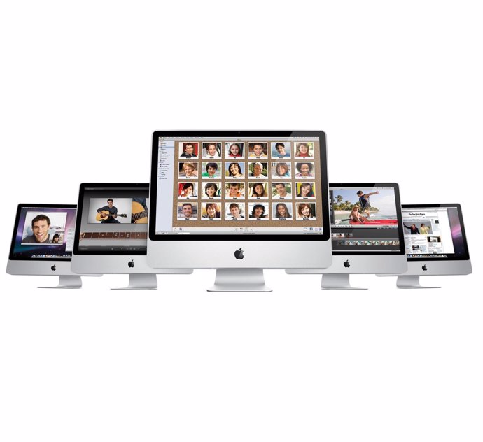 La línea de iMac, los ordenadores en pantalla de Apple