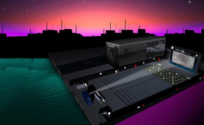 Recreación Del Cine De Verano 'Kinépolis Marina Real' En El Puerto De Valencia