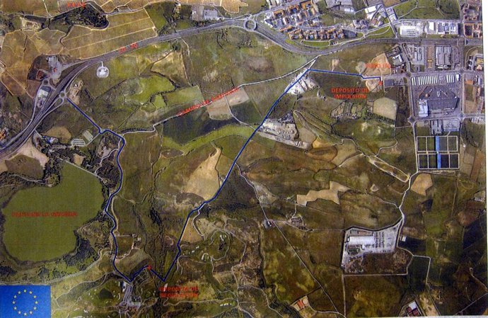 Mapa de la conducción de agua potable a La Grajera