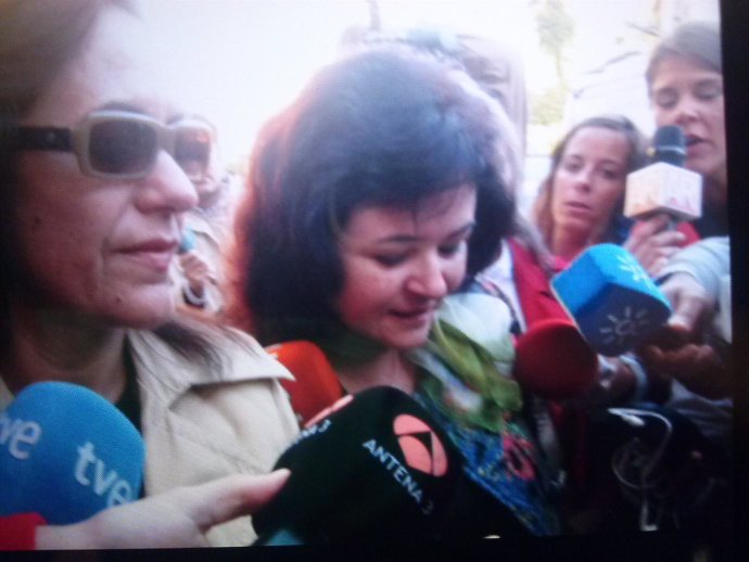 Ruth Ortiz, a su llegada a los Juzgados de Huelva