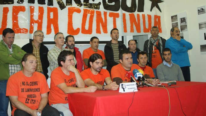 Representantes del comité de empresa de Laminaciones Arregui.