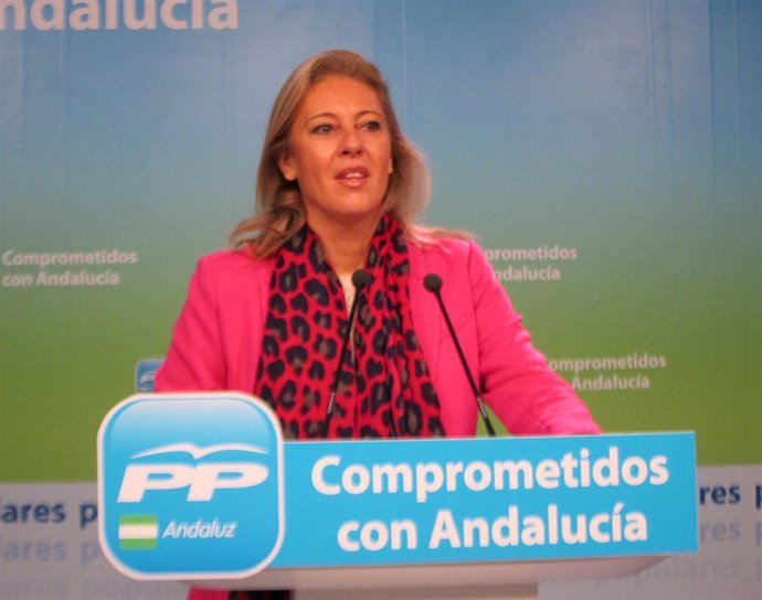 La vicesecretaria de Empleo y Economía del PP-A, Carolina España, hoy en Sevilla