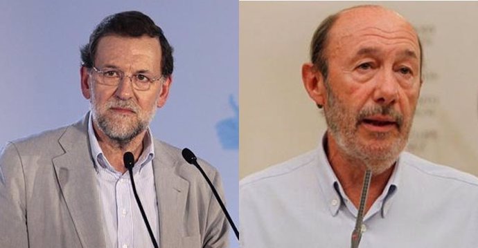Mariano Rajoy y Rubalcaba