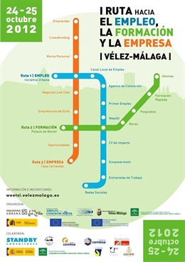 Cartel de la I Ruta hacia el Empleo, la Formación y la Empresa de Vélez-Málaga