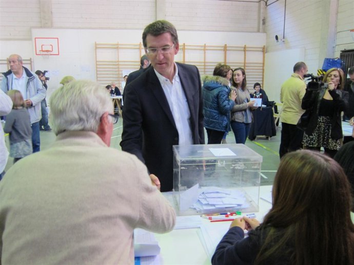 Alberto Núñez Feijóo vota en Vigo