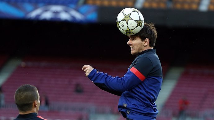 Leo Messi entrenamiento Barcelona previo Celtic